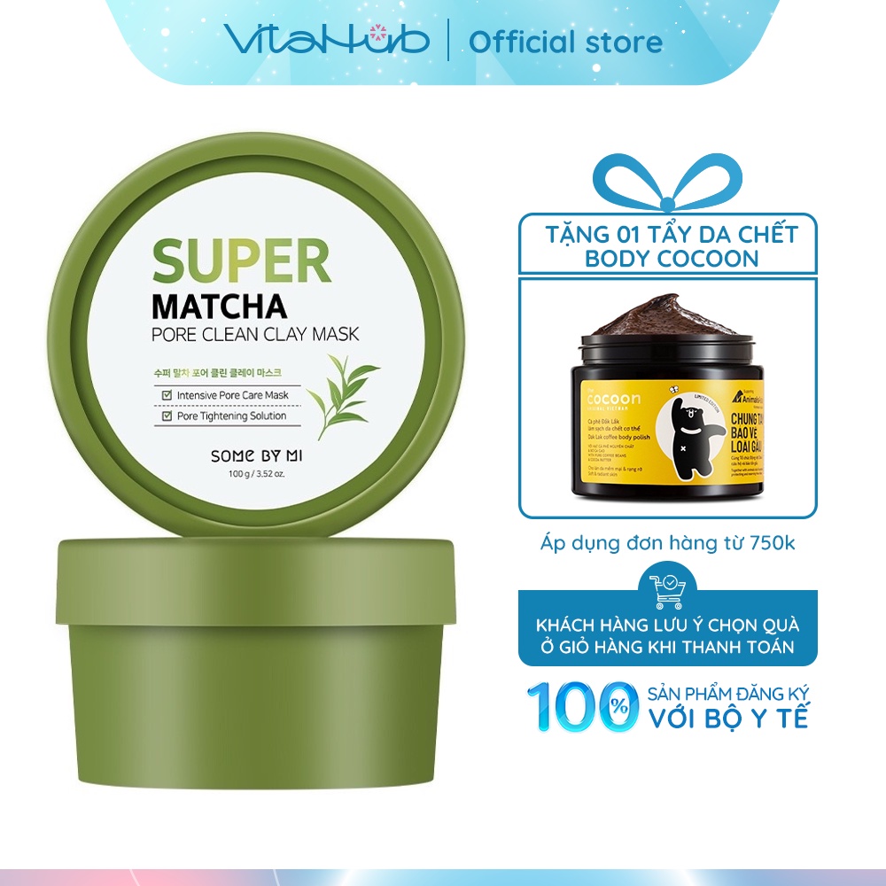 Mặt nạ đất sét trà xanh Some By Mi Super Matcha Pore Clean Clay Mask 100g