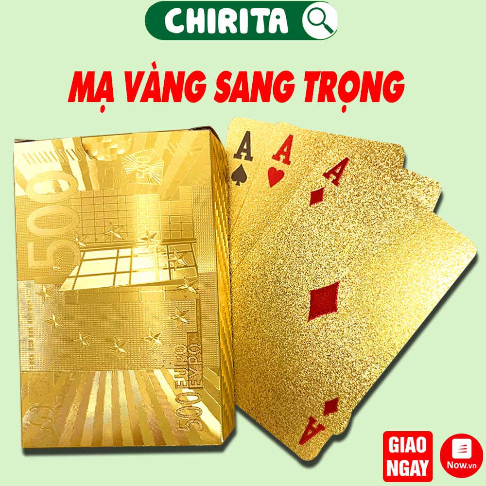 Bộ Bài Tây Mạ Vàng 24K Cao Cấp - Bài Tây Nhựa 52 Lá, Đẹp, Chống Thấm, Rẻ - Đồ Chơi Giải Trí CHIRITA