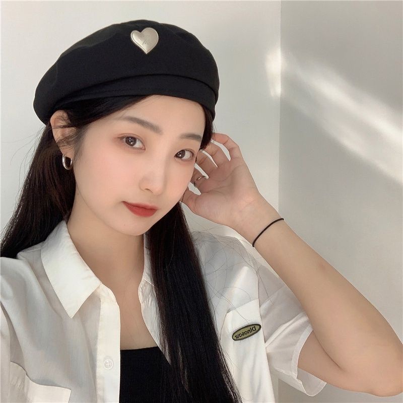 Mũ Beret Tag Trái Tim Chữ KK Mẫu Mới Nhất