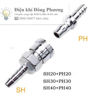 [Đơn tối thiểu 30k] Bộ khớp nối nhanh SH-PH đực cái khí nén