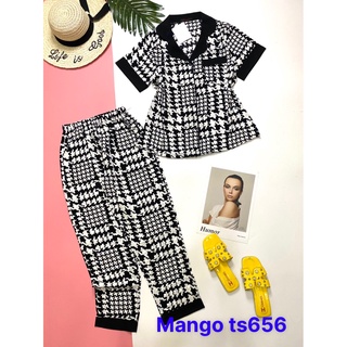 Đồ bộ pyjama quần dài vải lụa mặc nhà siêu sang