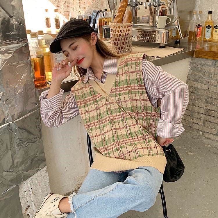 Gile Len Nữ GUMAX, Áo Len Gile Nữ Dáng Rộng Cổ Chữ V Hàng Quảng Châu Cực Đẹp | BigBuy360 - bigbuy360.vn