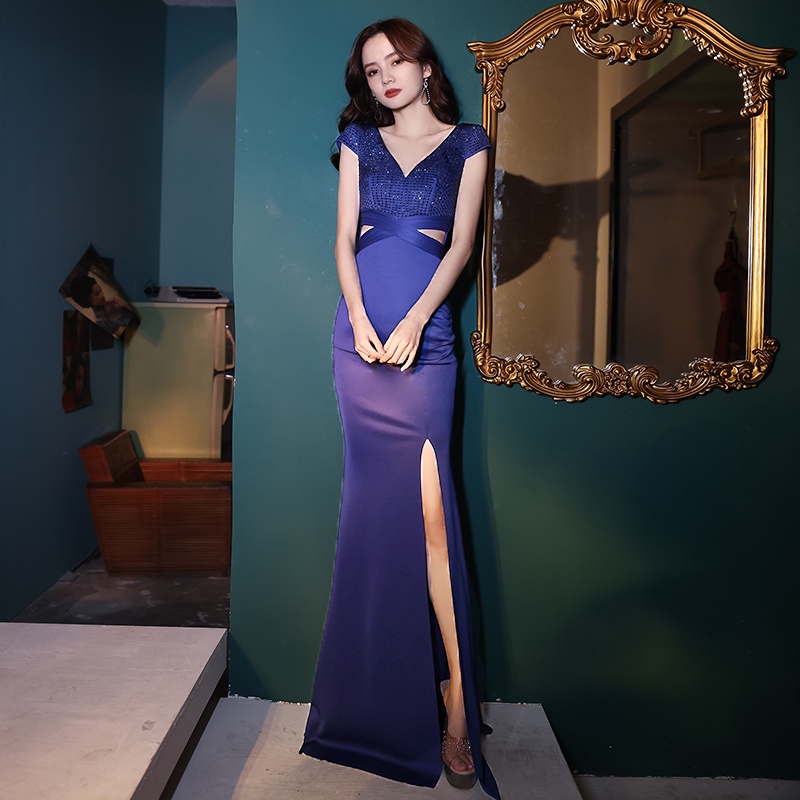 Đầm maxi Dạ Hội Trễ Vai Xẻ Tà Thời Trang