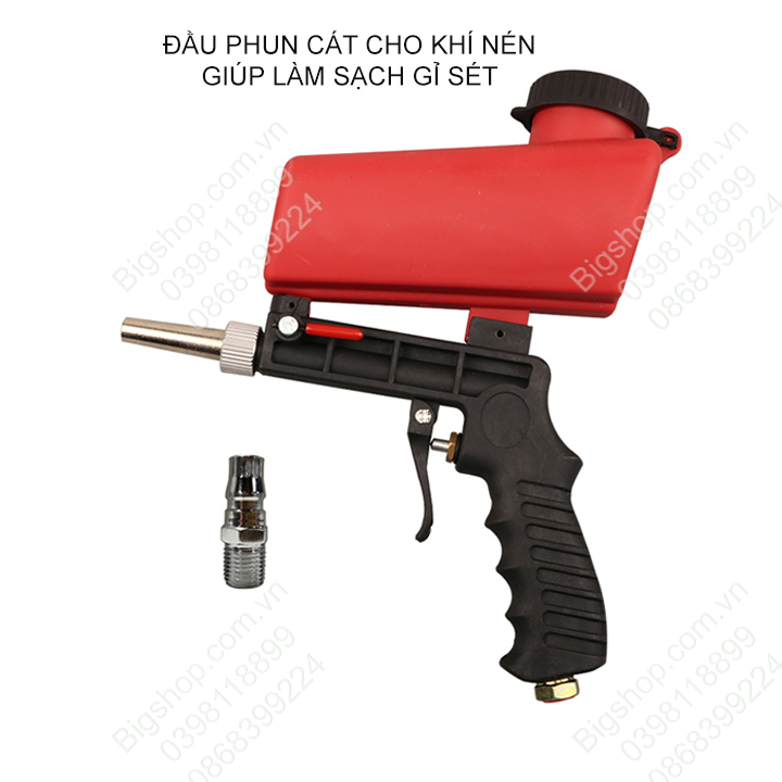 Đầu phun cát dùng khí nén chuyên đánh bóng và loại bỏ gỉ sét kim loại sắt thép