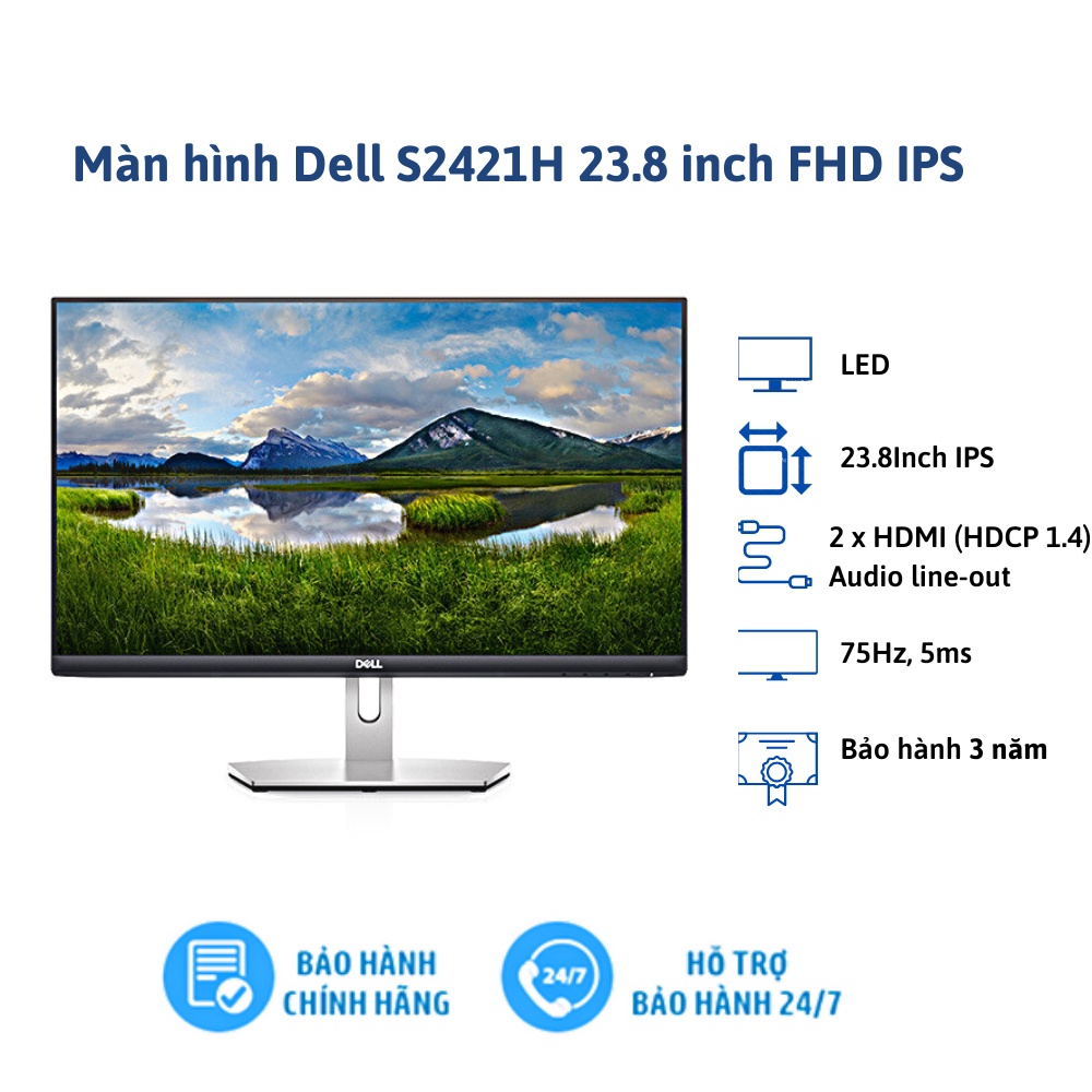 Màn hình máy tính pc Dell S2421H 23.8 inch FHD IPS 75Hz
