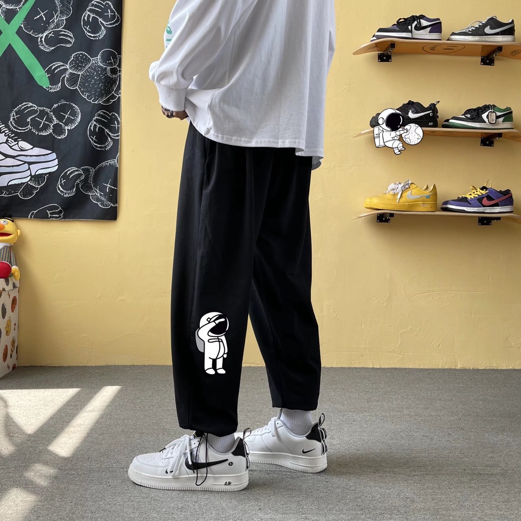 Quần dài lụa lạnh mỏng kiểu dáng xếp nếp phong cách Hàn Quốc thời trang dành cho nam M-5XL phi hành gia Nasa