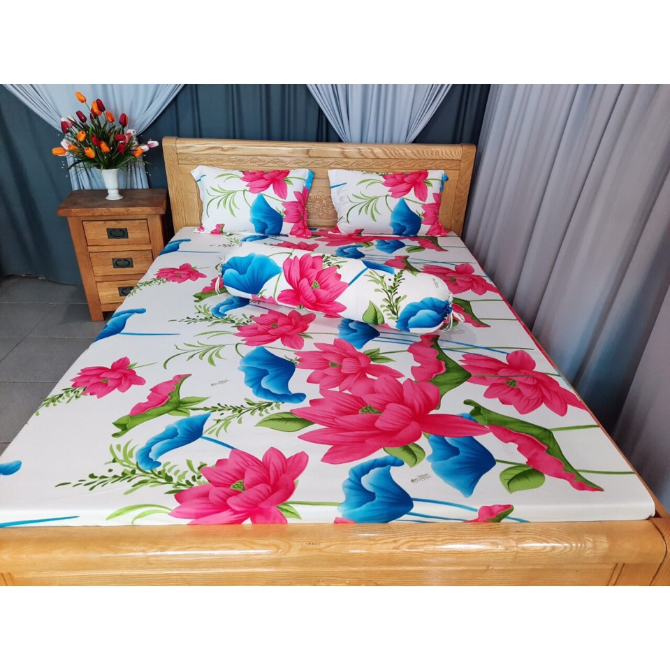 Bộ Drap Thun Hàn Quốc Mát Lạnh 4 món {INBOX chọn màu } | BigBuy360 - bigbuy360.vn