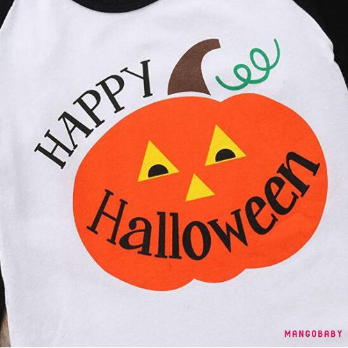 Áo Thun Tay Dài In Hình Bí Ngô Halloween Cho Bé