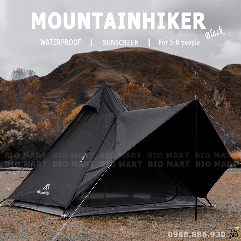 Lều cắm trại Mountainhiker - Lều du lịch phượt dã ngoại dành cho 4-6 người chống thấm nước chống tử ngoại - BIO227