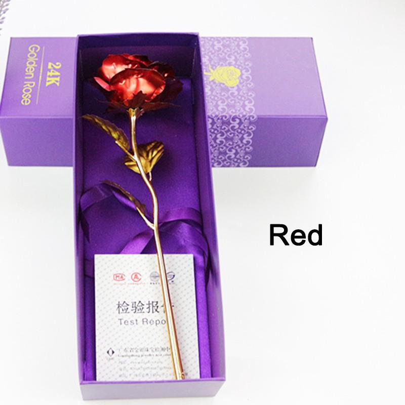 Hoa hồng trang trí mạ vàng 24K