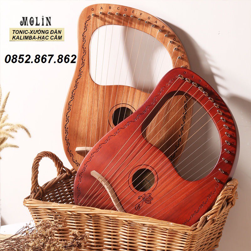 Đàn lia 16 dây Molin gỗ lõi đào LYRE HARP MOLIN-IM135 - Hàng chính hãng