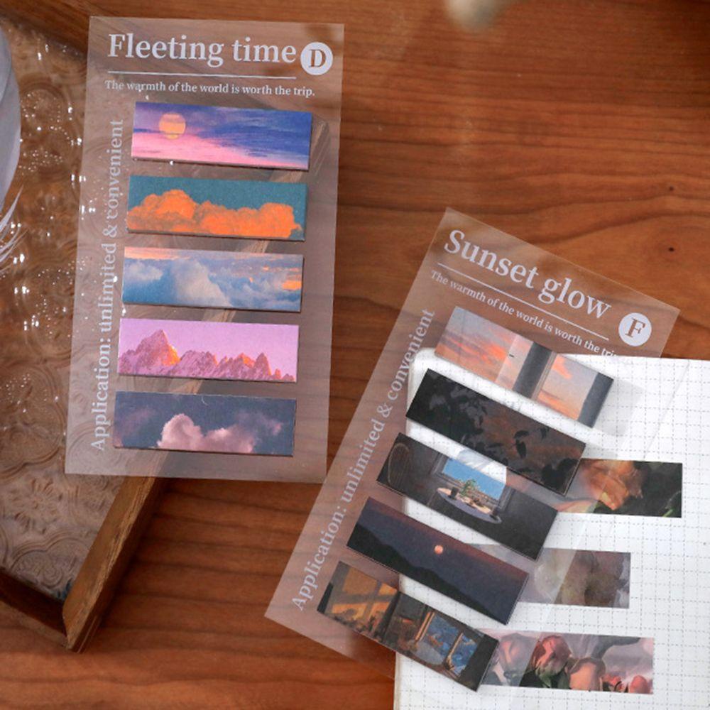 Hecceh 100 Tờ ​Giấy Ghi Chú Tự Dính Hình Phong Cảnh Dễ Thương Cho Văn Phòng Trường Học ​Ghi Chú ​Giấy Dán Ghi Chú