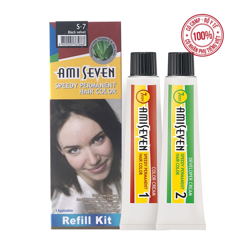 Nhuộm phủ bạc dược thảo số S7 Đen tự nhiên  - Nhanh 7 phút Hàn Quốc