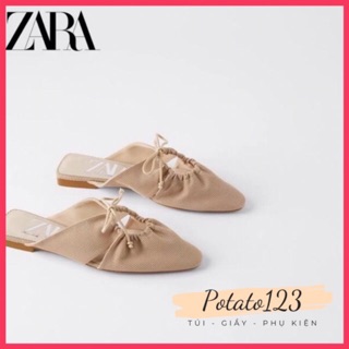 Zara - Dép vải Zara màu kem