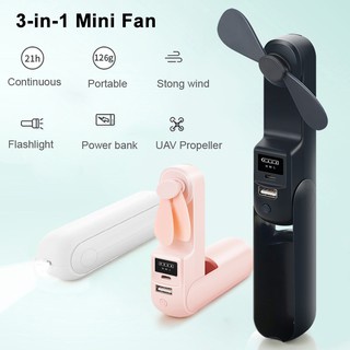 Quạt Cầm Tay Tích Hợp Phun Sương,Kiêm Sạc dự phòng - Gấp gọn mini