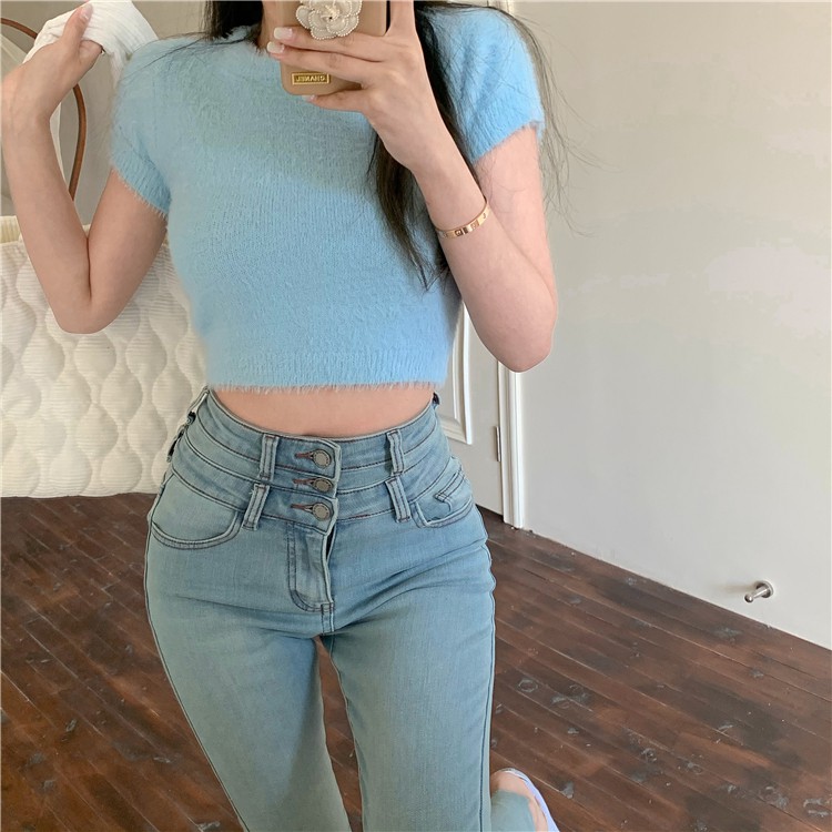 ÁO CROP-TOP LEN DỆT KIM NỮ ULZZANG AK8