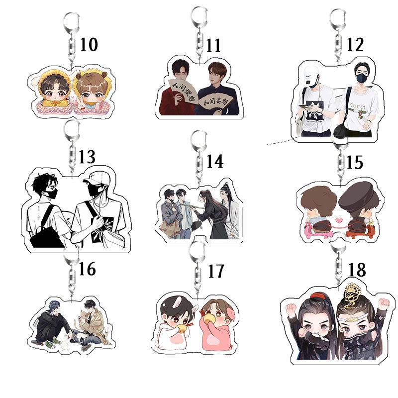 Móc Khóa Hai Lớp Bằng Acrylic Hình Bánh Sandwich Xiao Zhan Wang Yibo