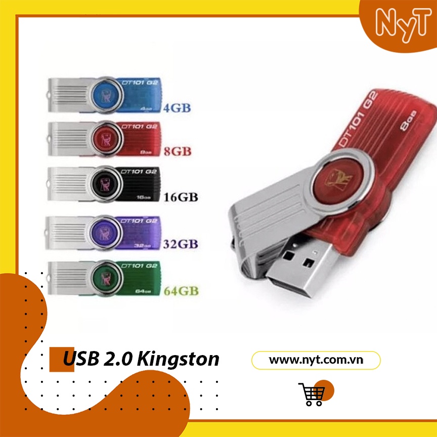 USB 2.0 Kingston DT101 2GB, 4GB, 8GB, 16GB, 32GB - Lưu Trữ Không Giới Hạn