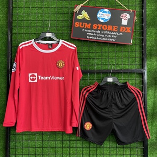 Quần Áo Đá Bóng Dài Tay CLB MU Team Viewer 2021 Dài Tay_Mẫu Áo Đấu Hot, Giá Tốt