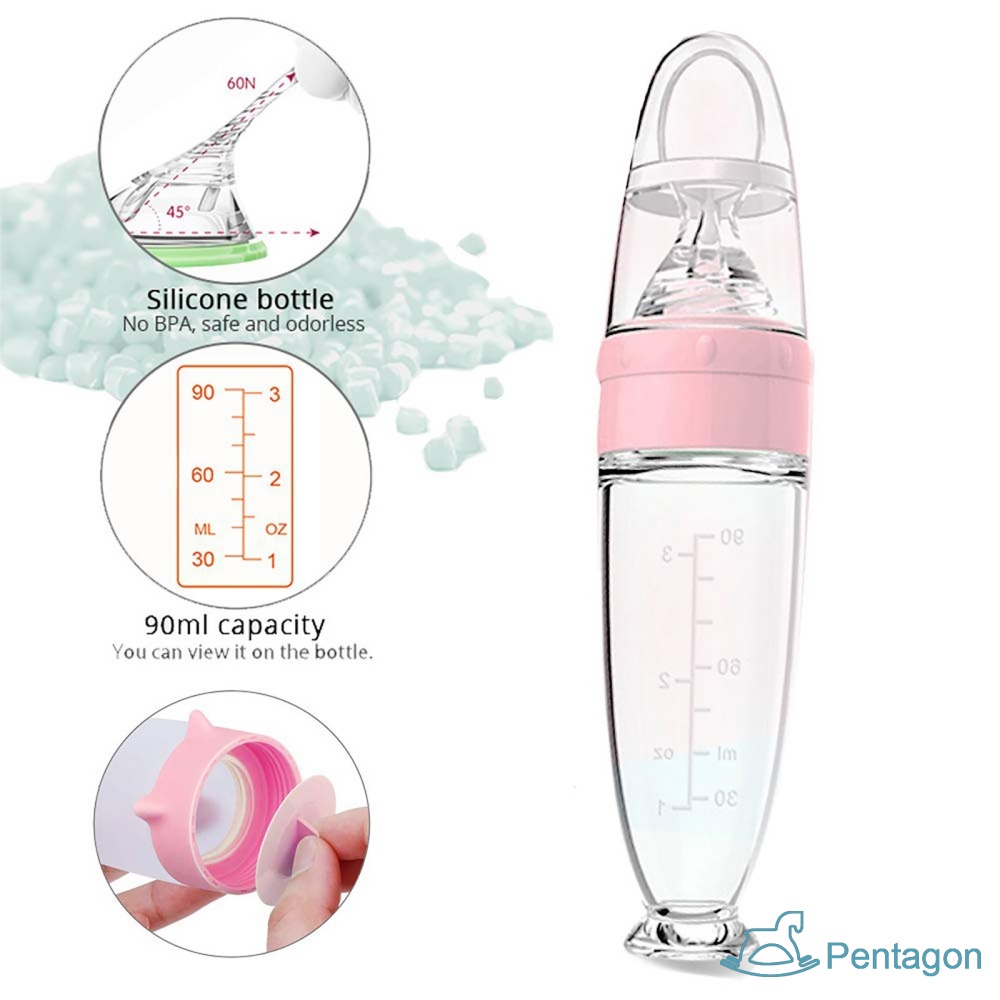 Bình Đựng Thức Ăn Cho Bé Bằng Silicon Mềm Kèm Đế Đứng Tiện Dụng Mang Theo Du Lịch