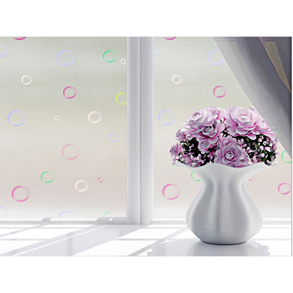Decal dán kính LUVINA làm mờ kính cuộn dài 3m rộng 60cm- dán kính bong bóng sắc màu