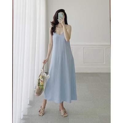 YU CHERRY | Đầm hai dây nữ dài lụa mịn Long Slip Dress YD134