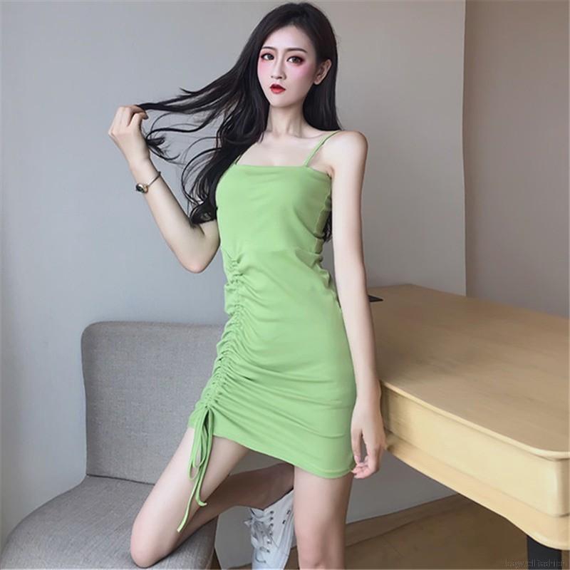 [Baywellfashion]Đầm Body dây rút thiết kế trễ vai quyến rũ váy 2 dây váy nữ | BigBuy360 - bigbuy360.vn