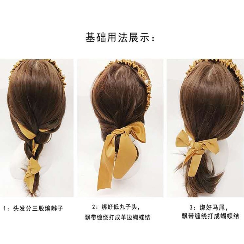 Băng Đô Nơ Đính Ngọc Trai Màu Sắc Đơn Giản Phong Cách Hàn Quốc