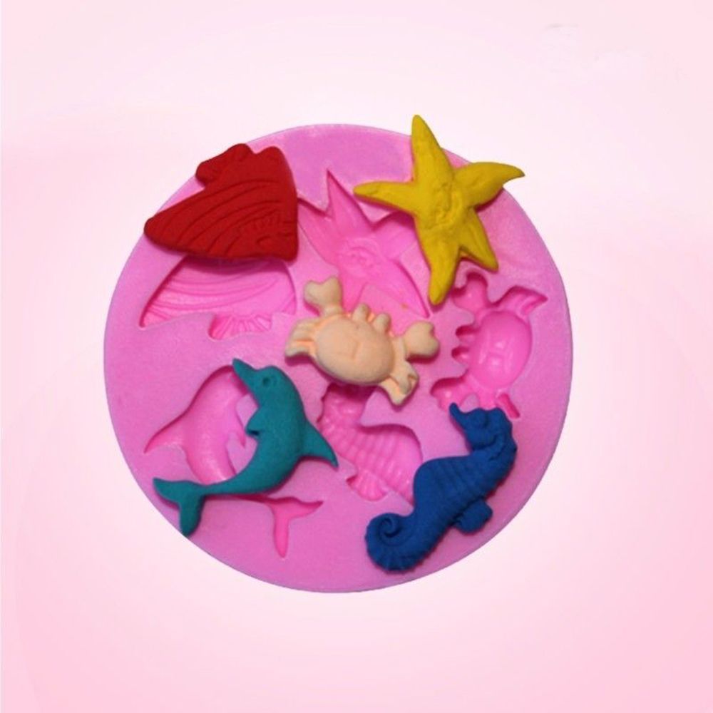 Khuôn Silicon Làm Bánh Kẹo Tạo Hình Sinh Vật Biển Dễ Thương