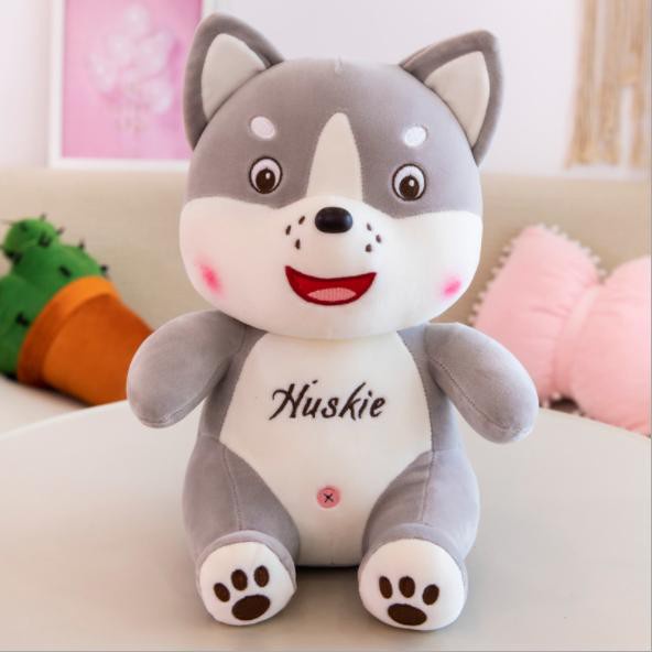 Thú Bông Chó Con Hukies Mặt Mụn Size 25cm (3 Màu) - Diabrand