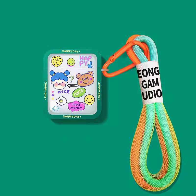 Vỏ bảo vệ hộp sạc tai nghe bằng nhựa mềm họa tiết hoạt hình dễ thương cho airpod 1/2/3/pro