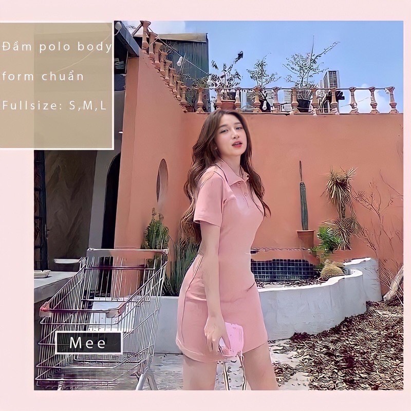 Váy Polo Cotton Trơn Dành Cho Nữ , Đầm Cổ Sơ Mi Dáng Ôm Body | BigBuy360 - bigbuy360.vn