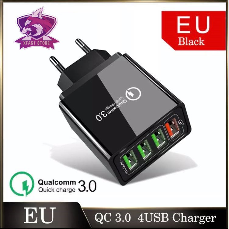 [SHOPEE TRỢ GIÁ] CỦ SẠC SIÊU NHANH QUICK CHARGE 3.0 ĐẦU RA 4 CỔNG USB