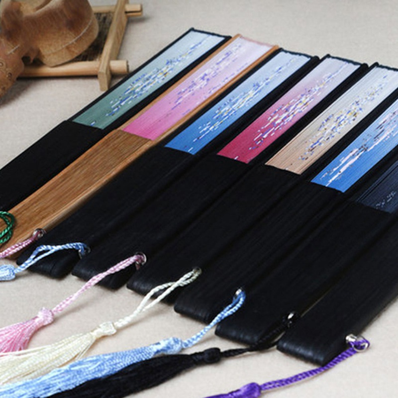 Quạt nan tre cầm tay phong cách vintage Trung Hoa Tmdbyx