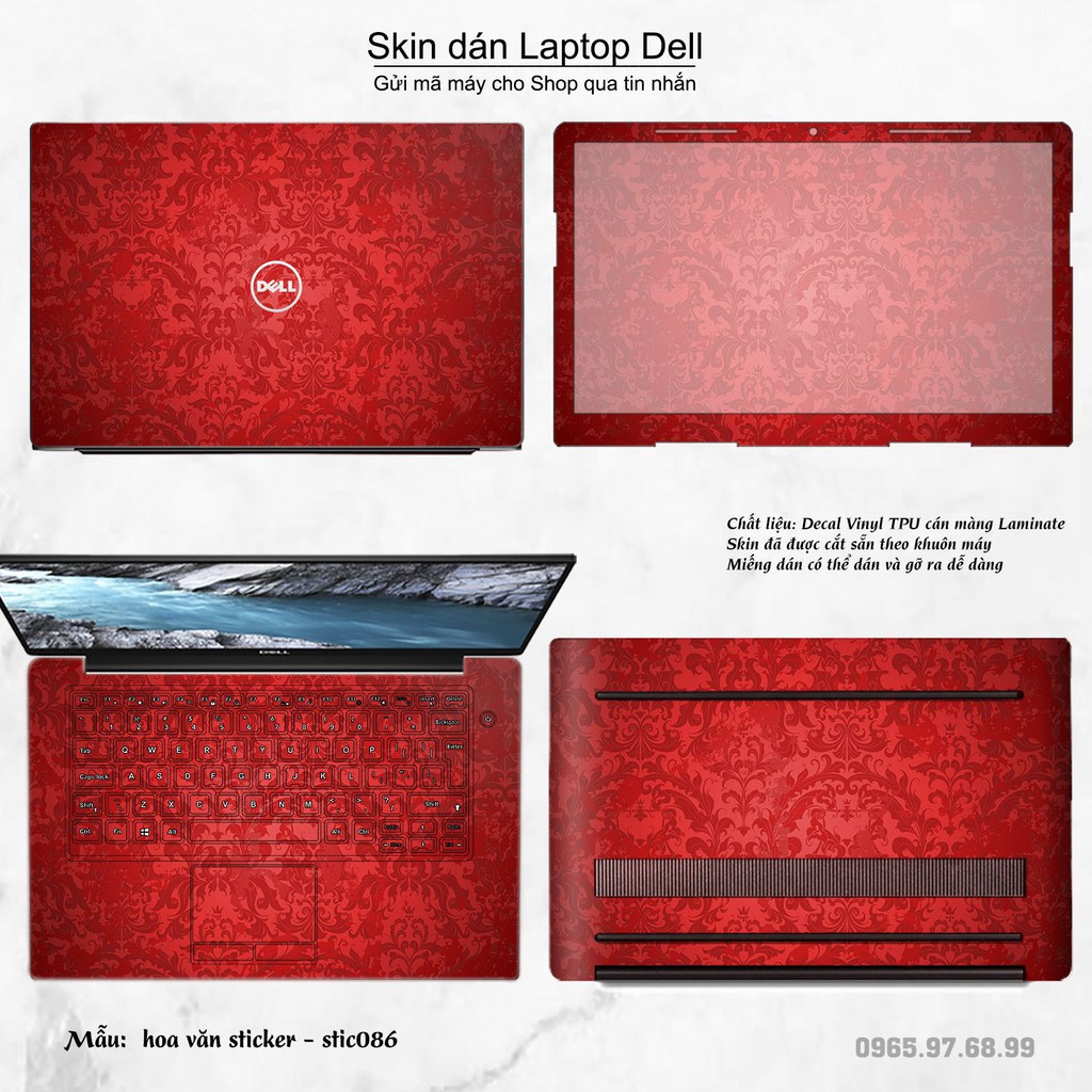 Skin dán Laptop Dell in hình Hoa văn sticker _nhiều mẫu 15 (inbox mã máy cho Shop)