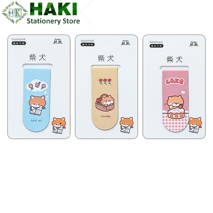 [Mã LIFE2402A giảm 10% đơn 150K] Bookmark nam châm HAKI, kẹp đánh dấu sách hoạt hình cute dễ thương