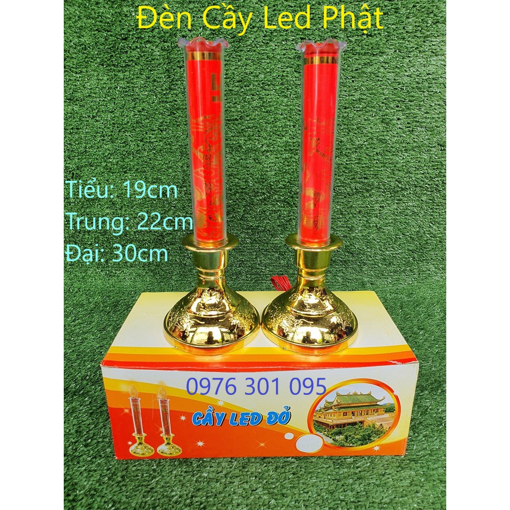 Đèn Cầy Led Đỏ Phật (Tiểu Trung Đại)