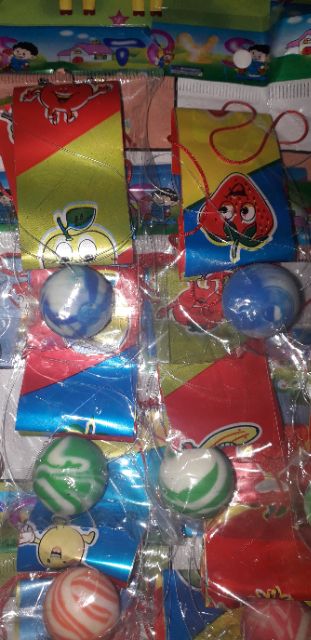 Trò chơi tuổi thơ_Sét 5 quả banh dây lụa bằng nhựa rất đẹp