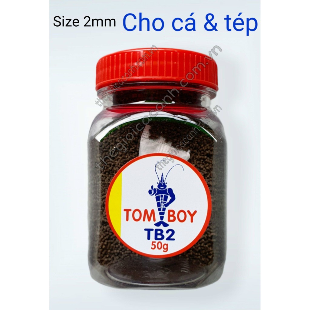 THỨC ĂN CÁM TOMBOY TB2 HỦ 50G DẠNG CHÌM - THỨC ĂN CAO CẤP CHO CÁ BỘT , TÔM VÀ CÁ LOẠI CÁ CẢNH KHÁC. GIÚP TIÊU HÓA T