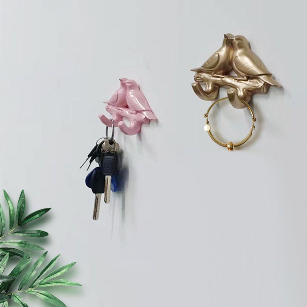 Móc Treo Quần Áo Bằng Resin Không Cần Khoan Họa Tiết Chim Kiểu Vintage Bắc Âu