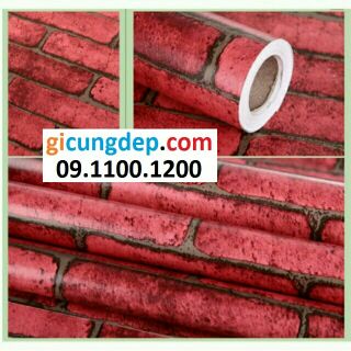 12m (6m2) Giấy dán tường giả gạch đỏ