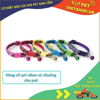 Vòng cổ chó mèo chất liệu nylon có chuông