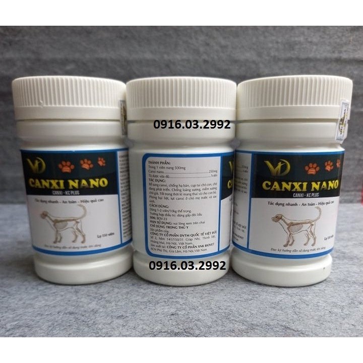 Canxi Nano cho chó [Hộp 150 viên]