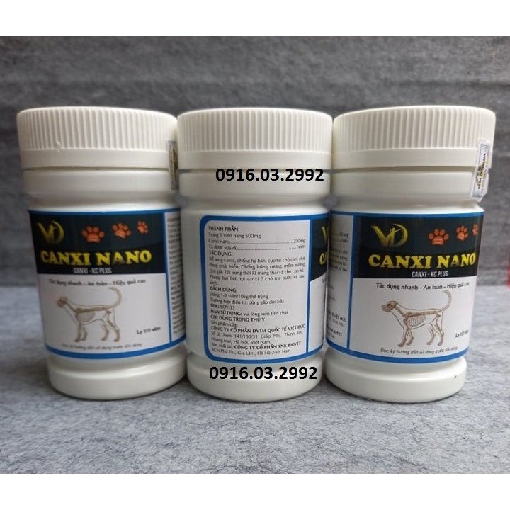 [Mã PET50K giảm Giảm 10% - Tối đa 50K đơn từ 250K] Canxi Nano cho chó mèo, Canxi cho chó chống hạ bàn cụp tai