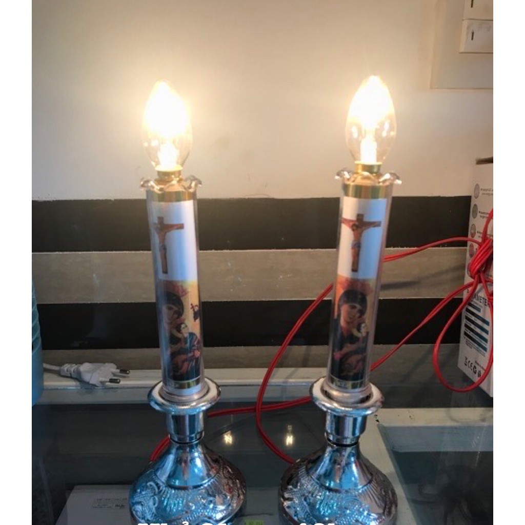 Đèn bàn thờ cây nến tặng bóng đèn