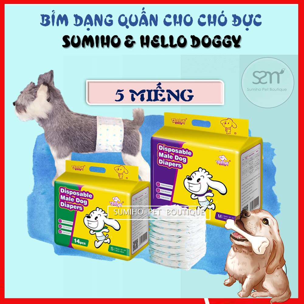 5 cái Bỉm cho chó mèo đực Sumiho công nghệ Ý (nhiều Size) tã bỉm cho chó mèo thú cưng