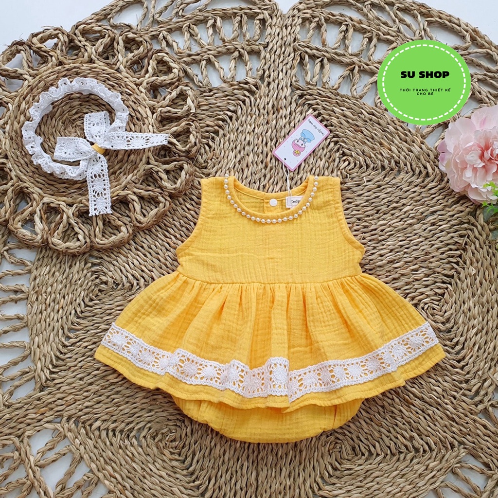 Body cho bé sơ sinh tặng kèm turban nơ-Su Shop