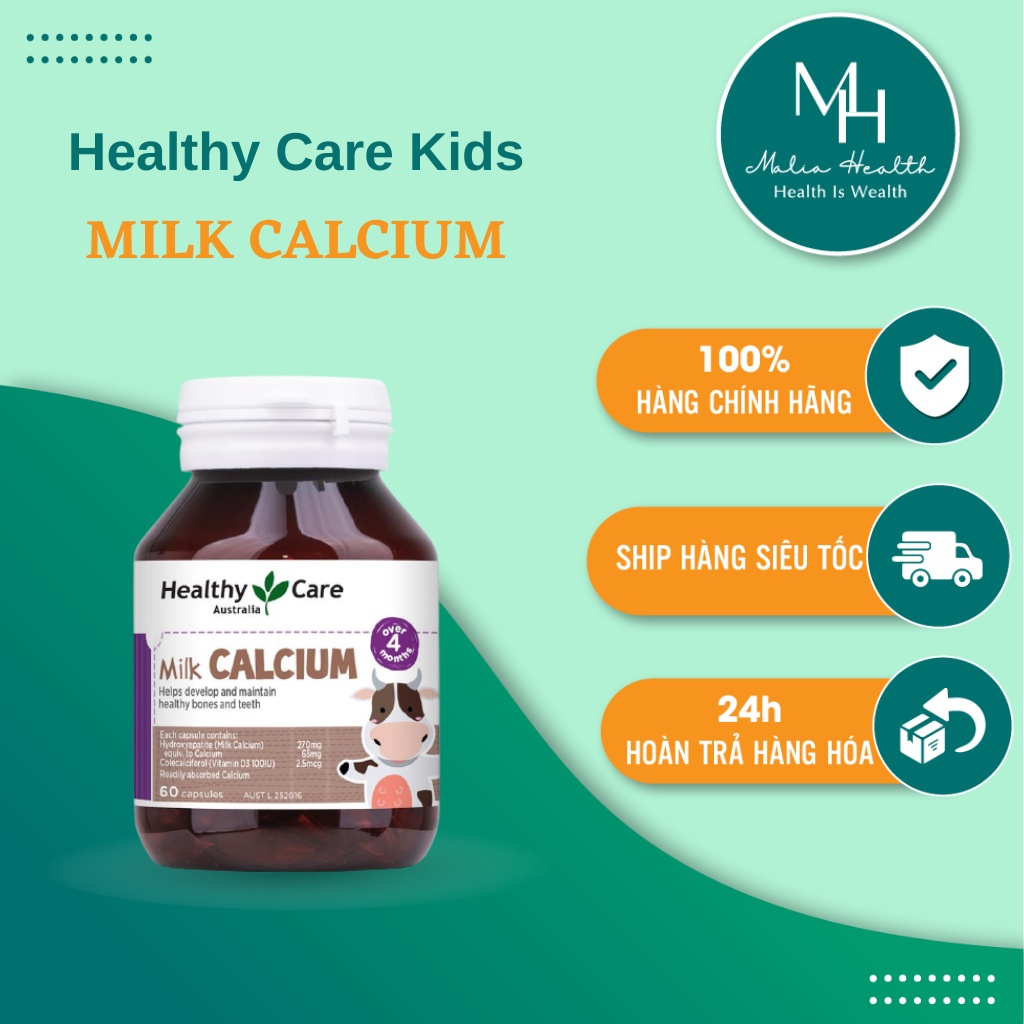 Viên uống Healthy Care Kids Canxi 270mg- Bổ sung canxi cho trẻ [ Cam kết hàng chuẩn Úc ]