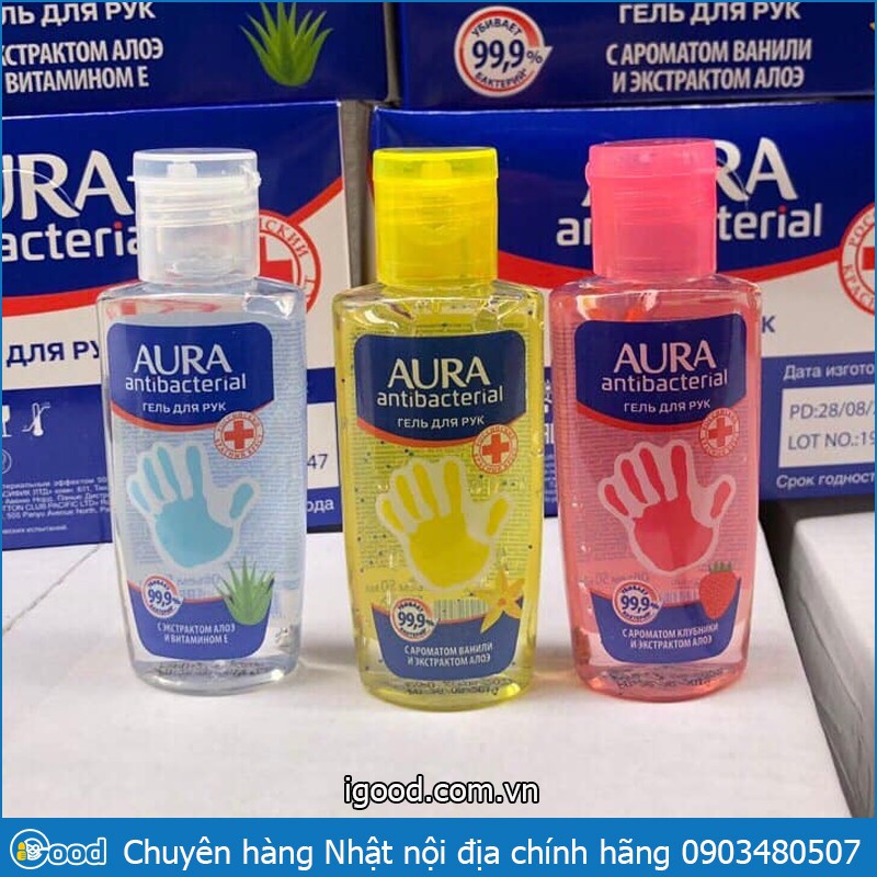 Nước rửa tay khô Aura Nga sát khuẩn 50ml