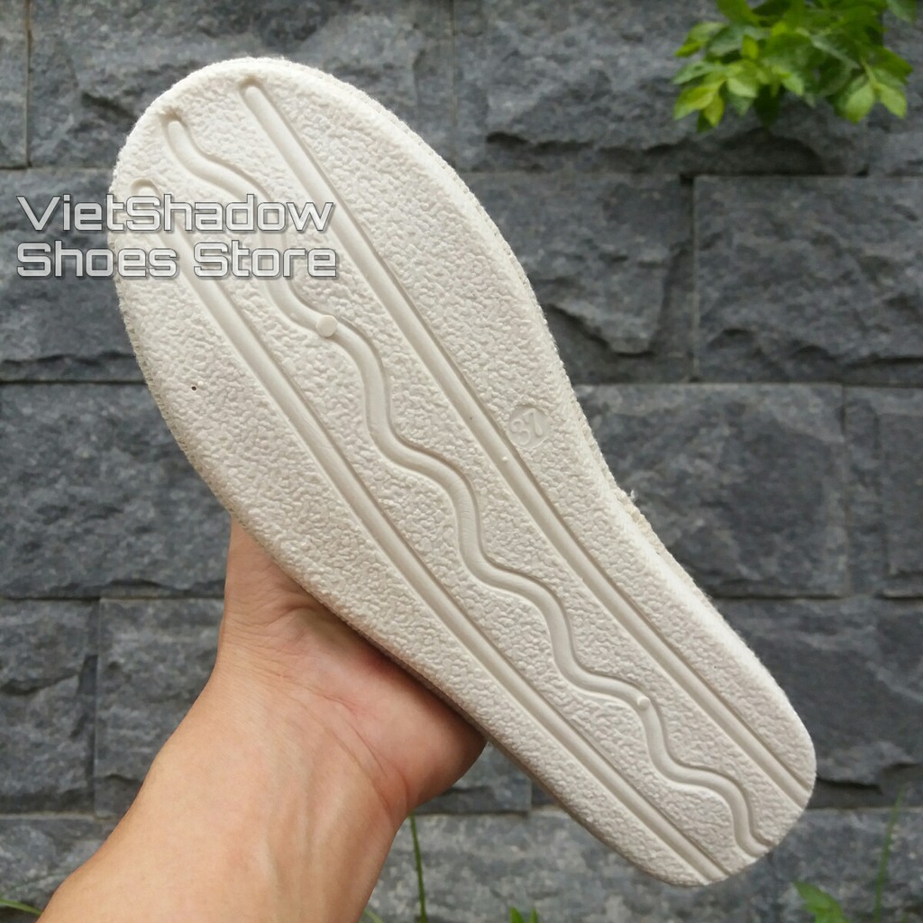 Slip on cói nữ - Giày lười vải nữ cao cấp - Vải thô màu xanh - Mã SP 310